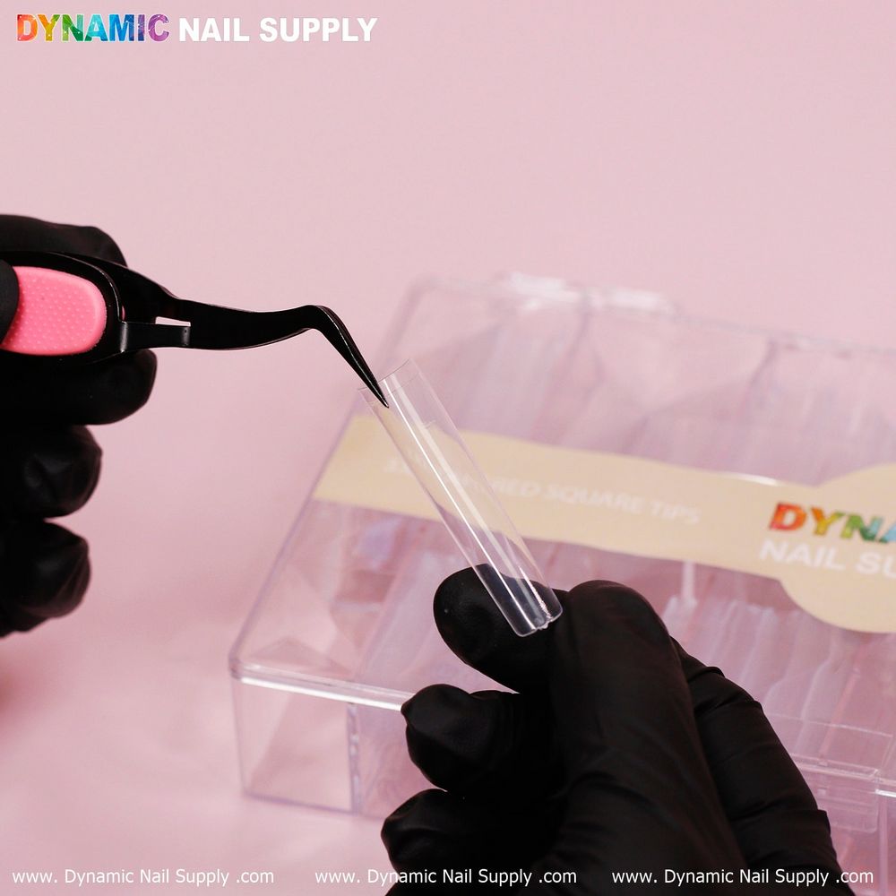 Clear 3XL tapered square nail tips box - 2