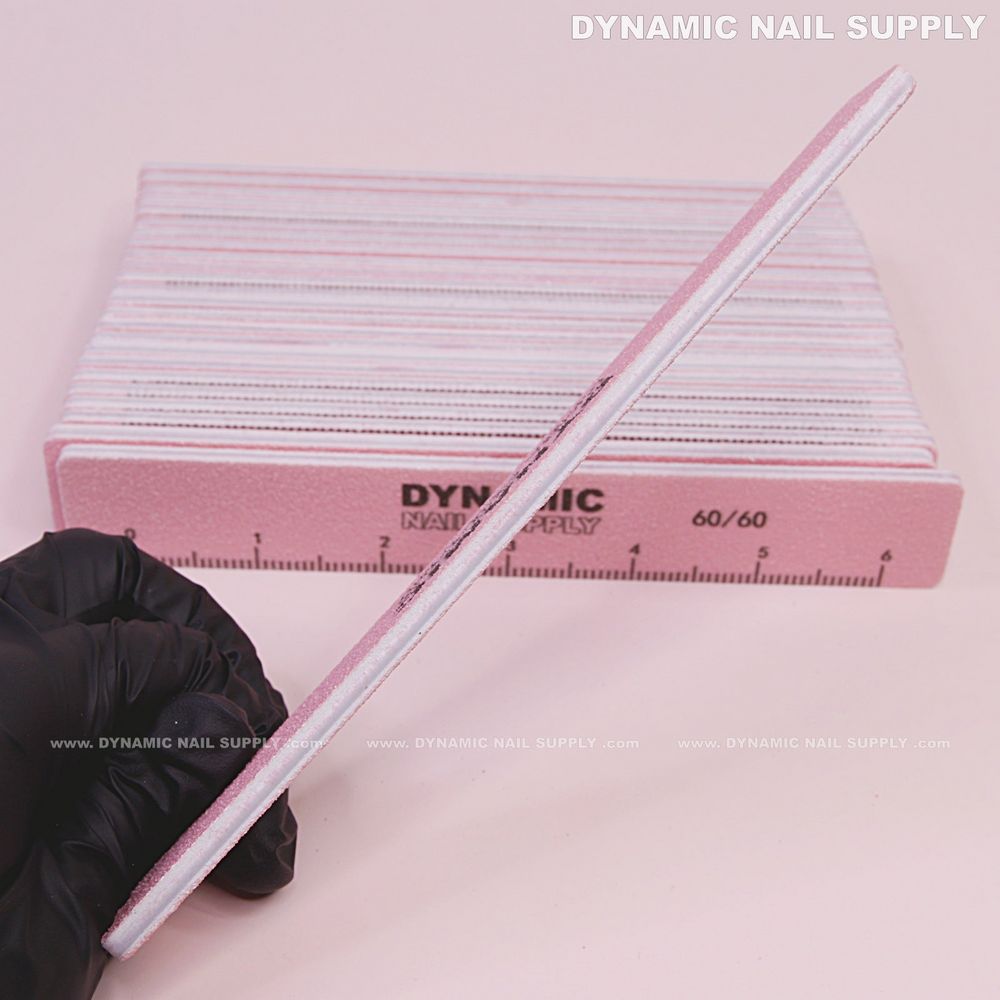 Pink 60/60 square nail files pack - 2