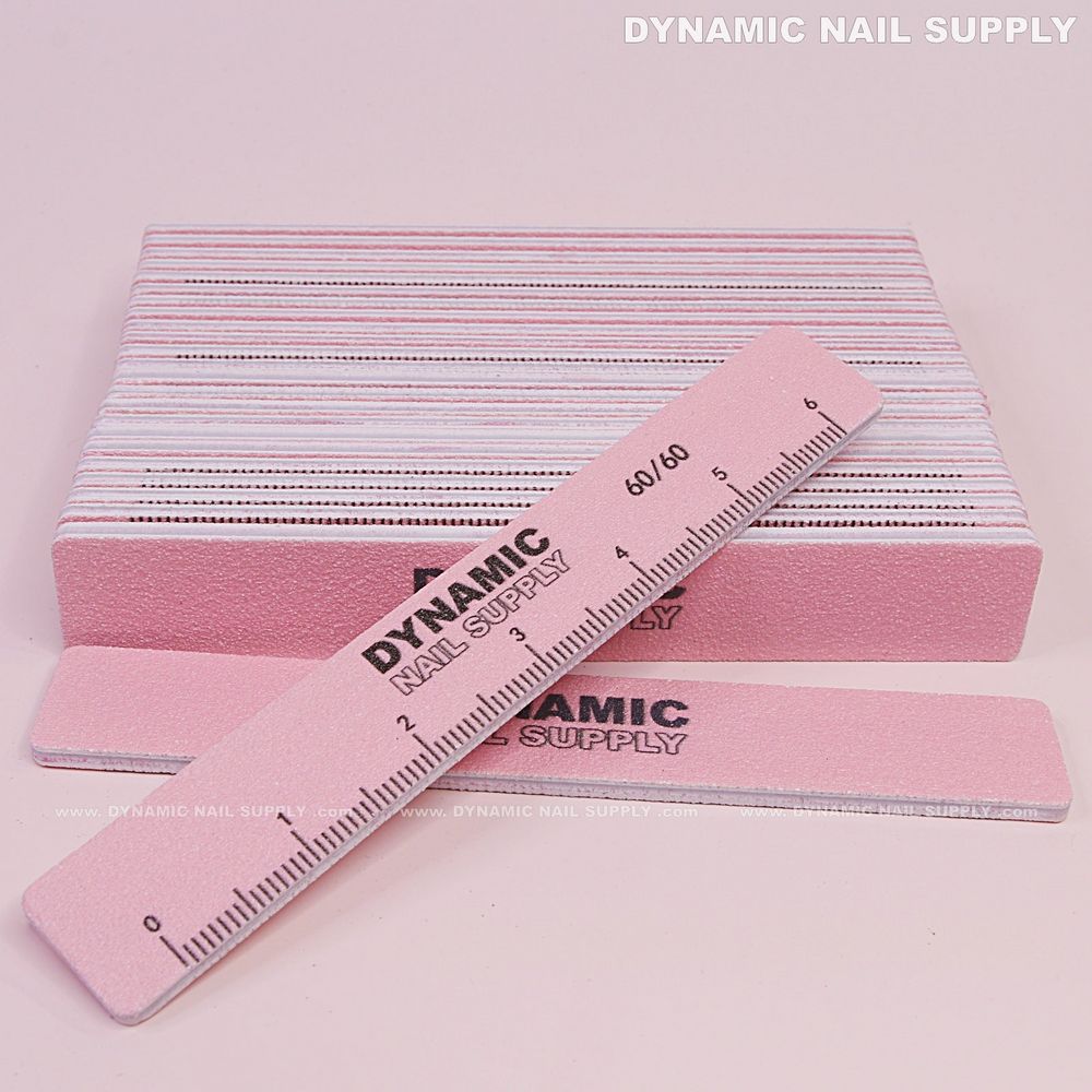 Pink 60/60 square nail files pack - 5