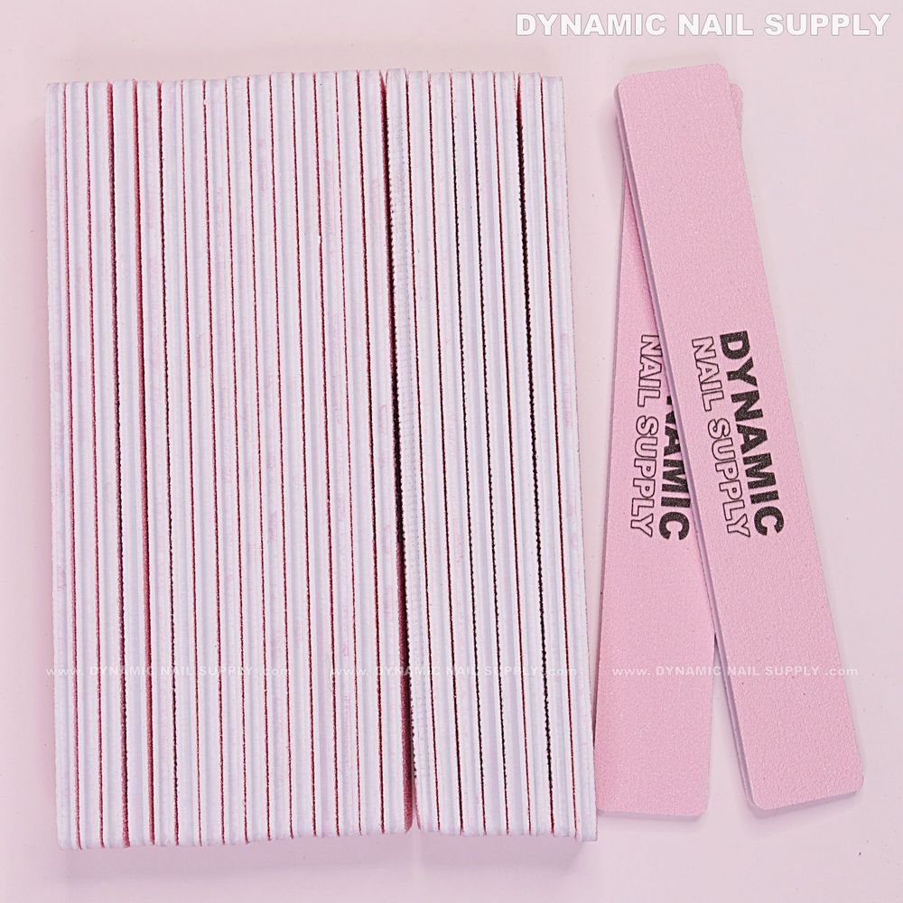 Pink 60/60 square nail files pack - 8