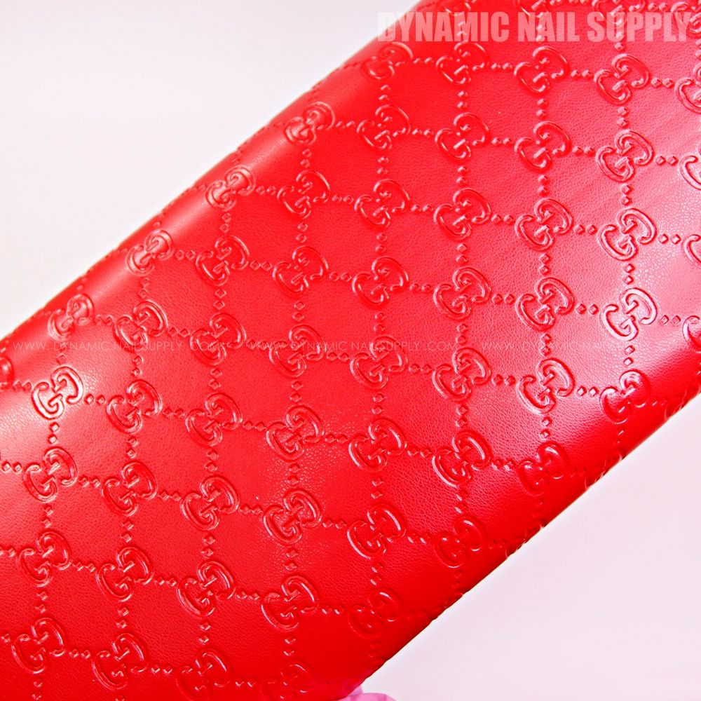 red leather manicure armrest - 2