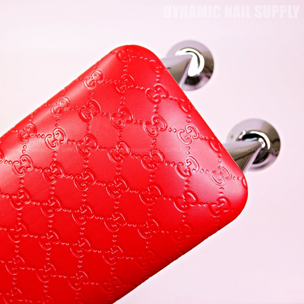 red leather manicure armrest - 3