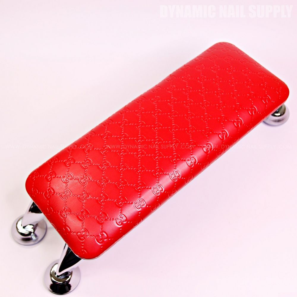 red leather manicure armrest - 4