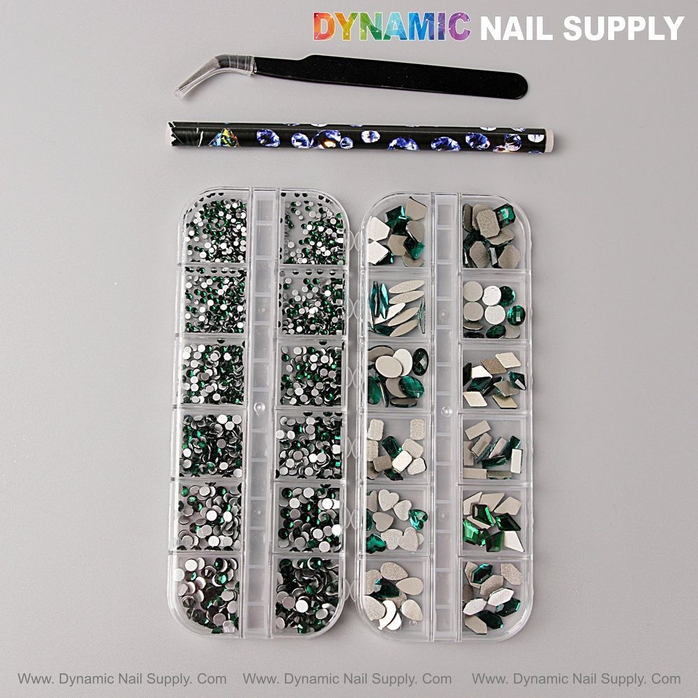 Green Nail Rhinestone Kit to Rescue Boring Manicures