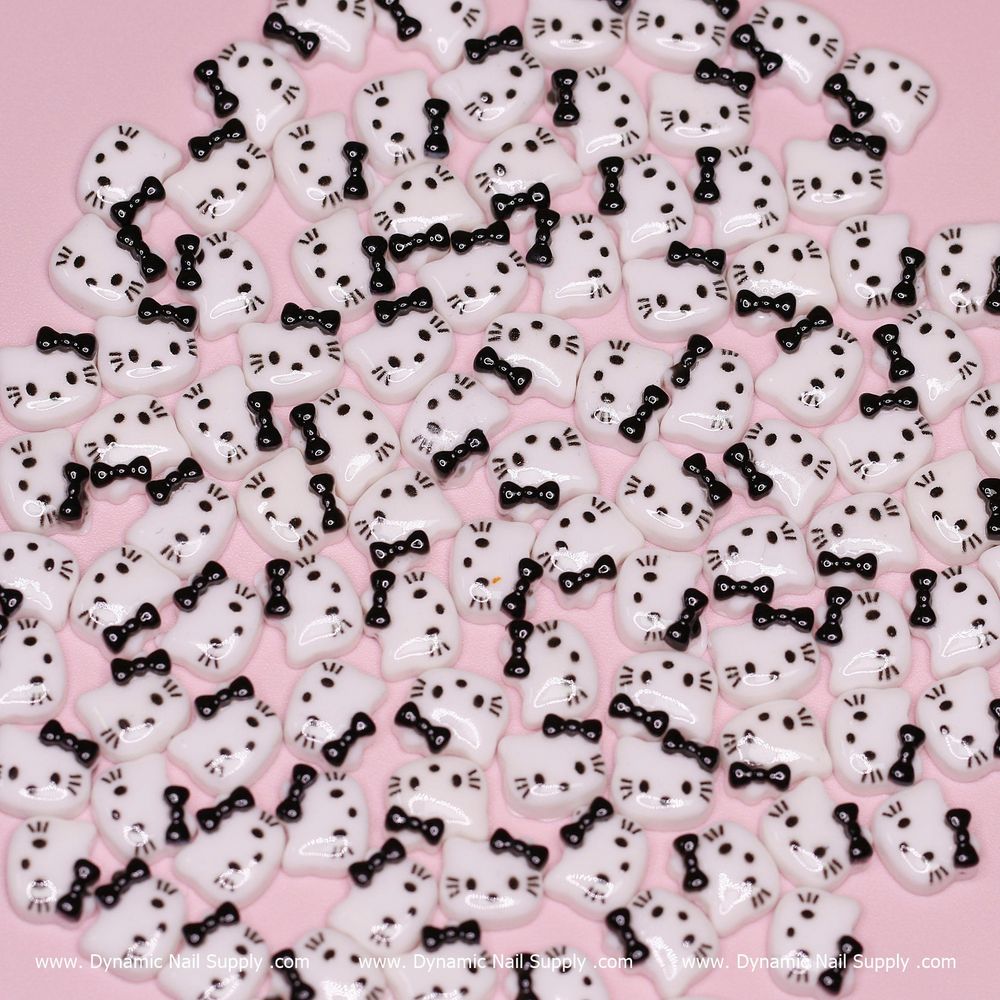 black resin Hello Kitty nail charms pack - 3