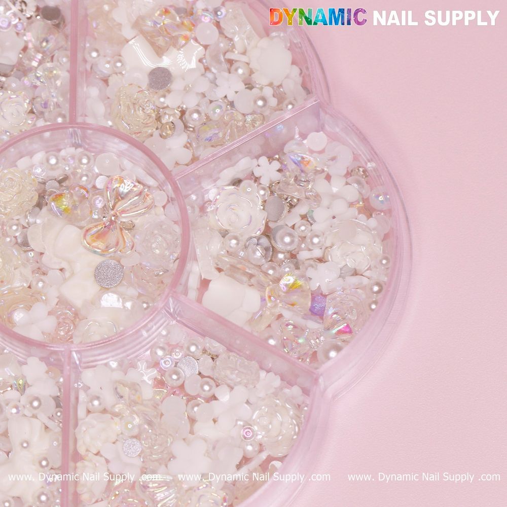iridescent white 3D resin charms - 11