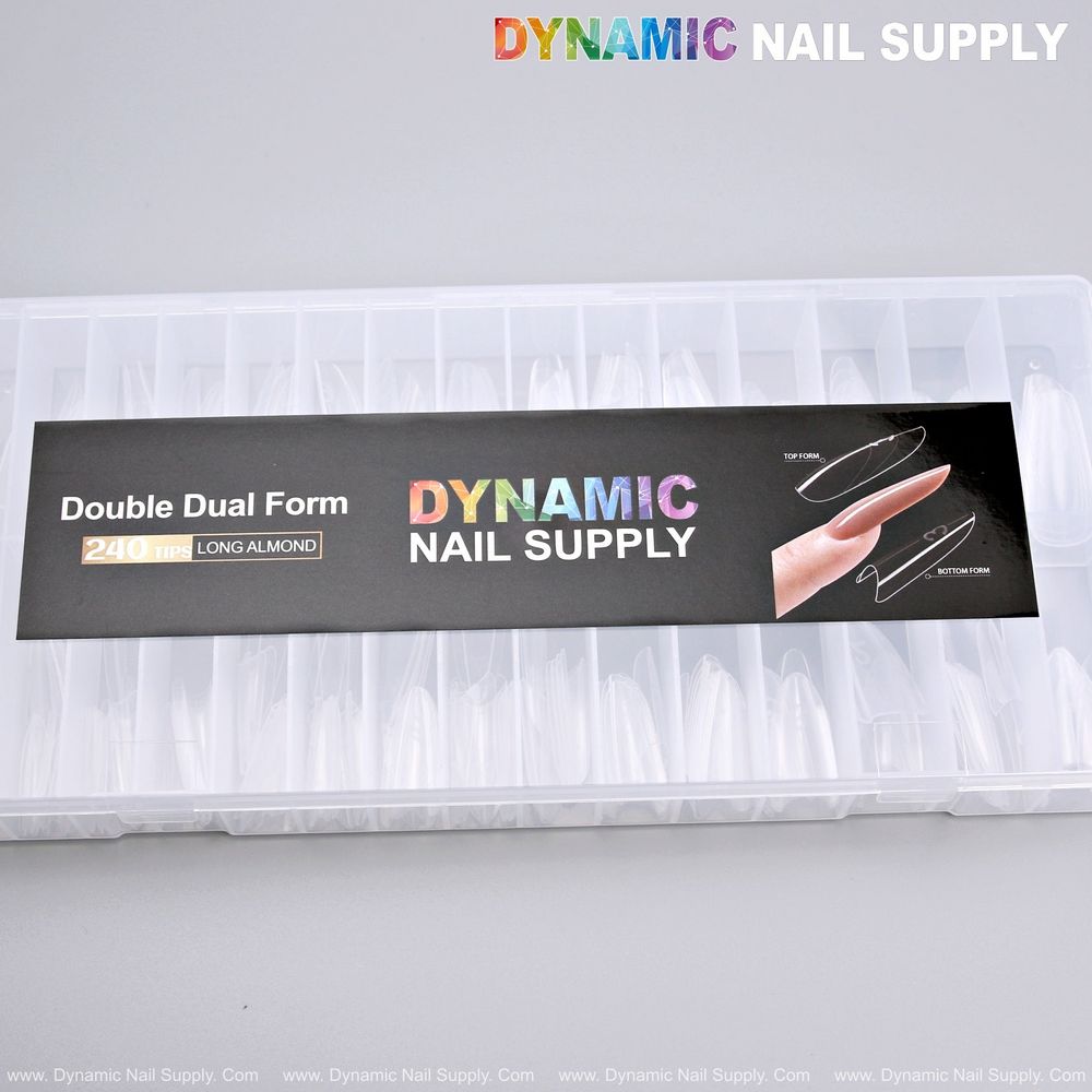 Long almond double dual nail forms box - 7
