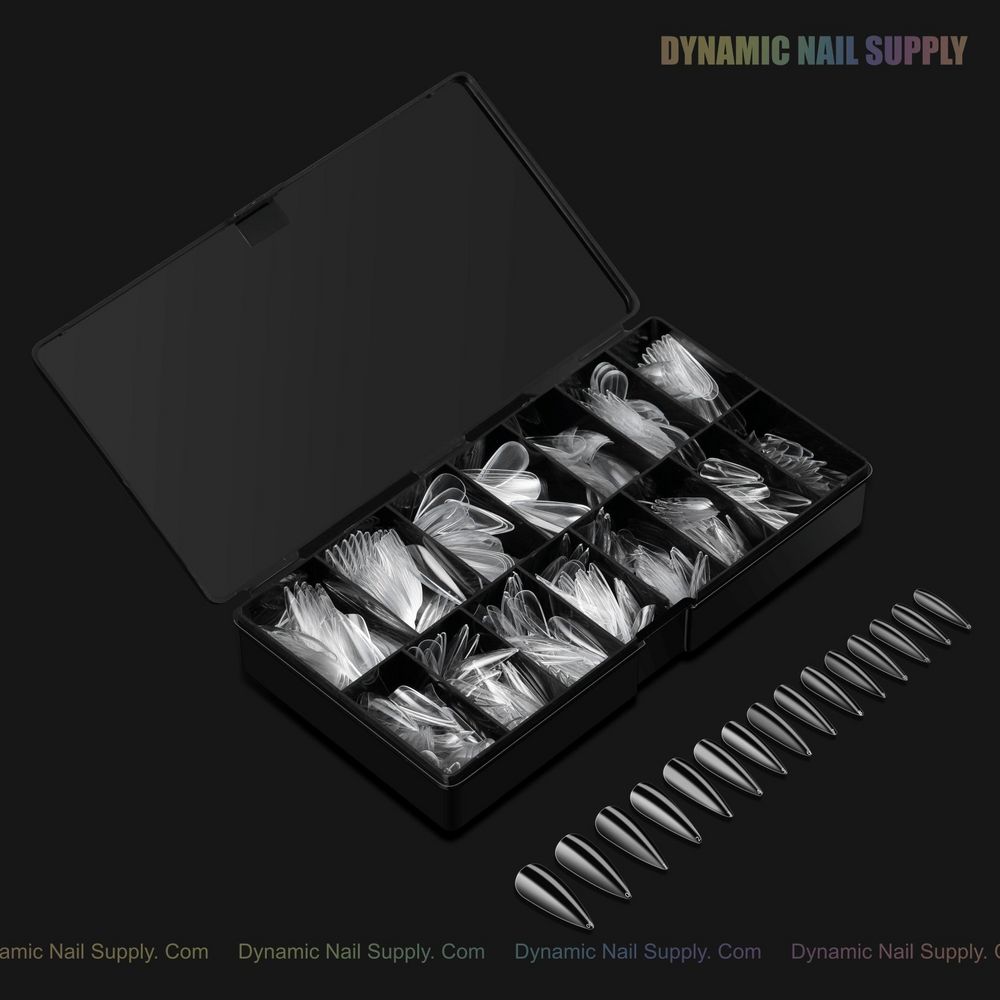 long stiletto soft gel nail tips clear - 12