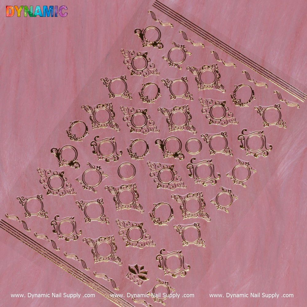 gold mirror nail sticker sheet - 2