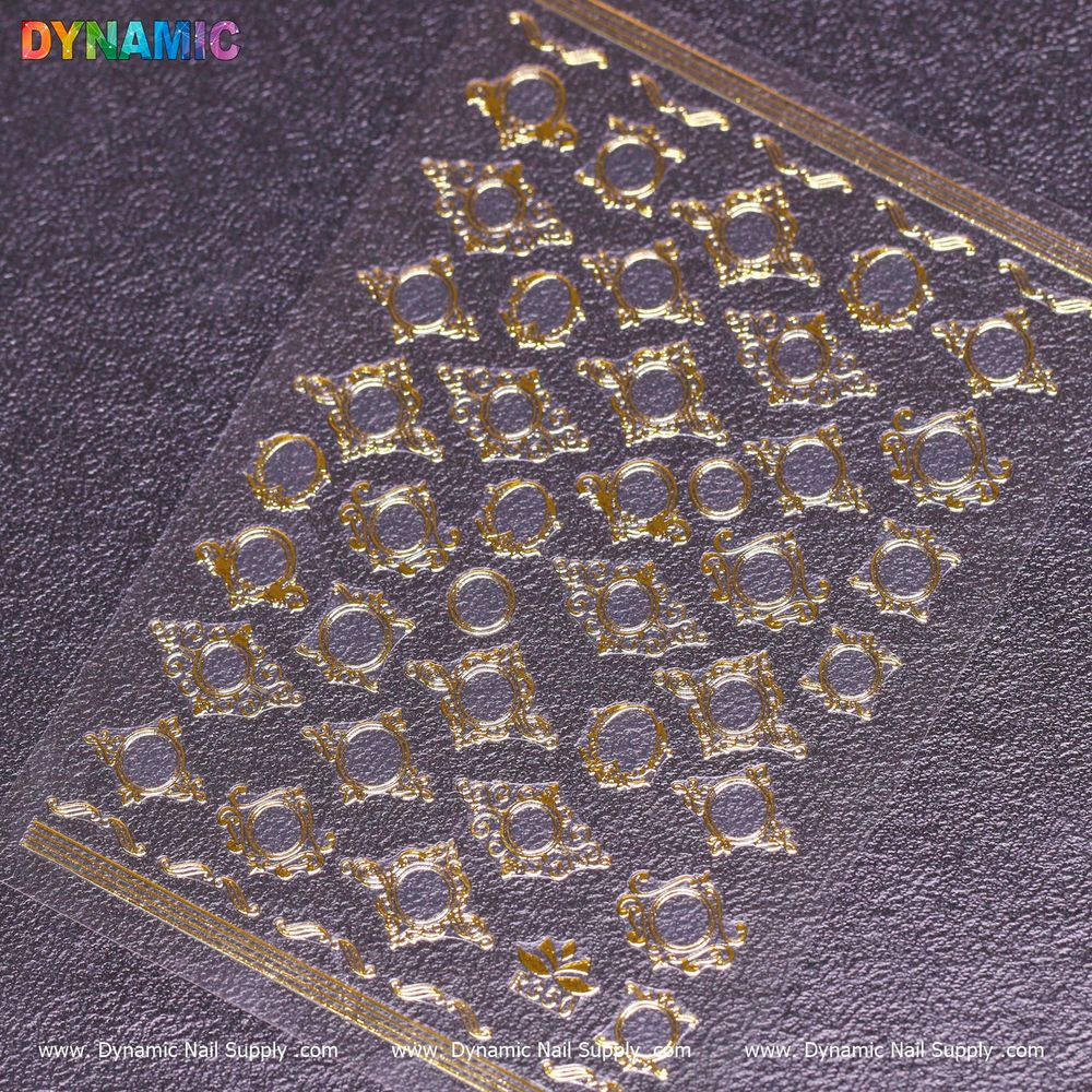 gold mirror nail sticker sheet - 3