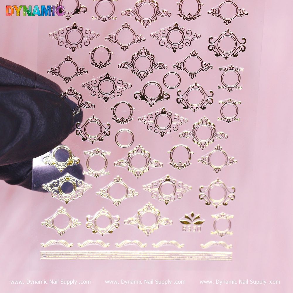 gold mirror nail sticker sheet - 4