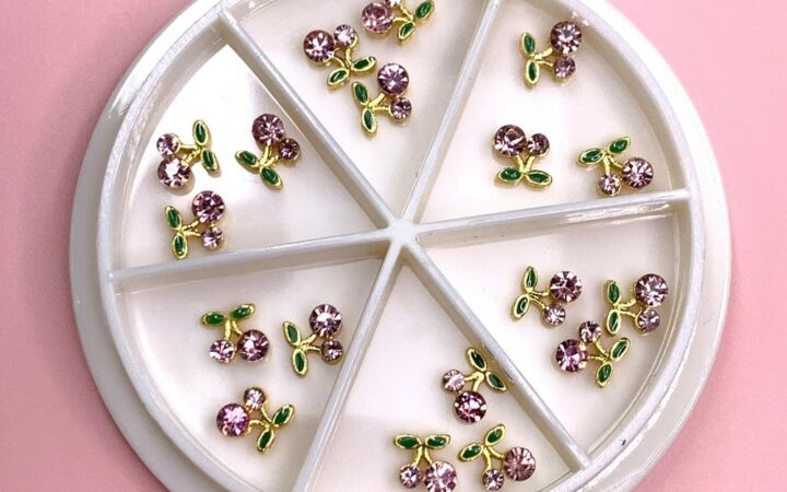 Pink Cherry Nail Charms Small 18-Piece Overview